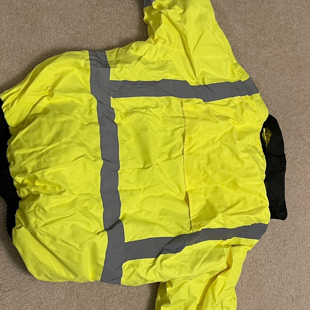 High-Visibility Yellow Jacket with Reflective Stripes